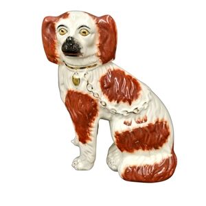 Charming Ceramic Spaniel Figurine - Brown and White